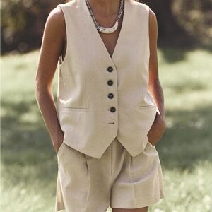 Zara Beige Buttoned Jumpsuit